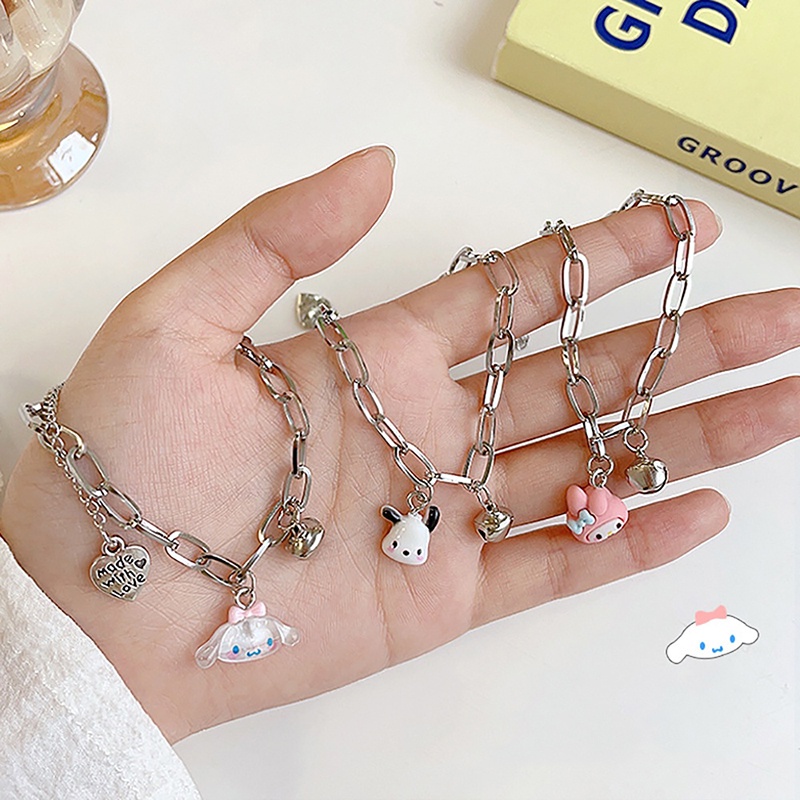 Sanrio Vòng Đeo Tay Họa Tiết kuromi cinnamoroll Dễ Thương Tùy Chỉnh Thời Trang Cho Học Sinh