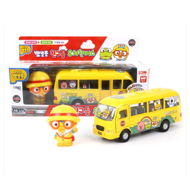 Pororo Kindergarten Metal Pullback Bus