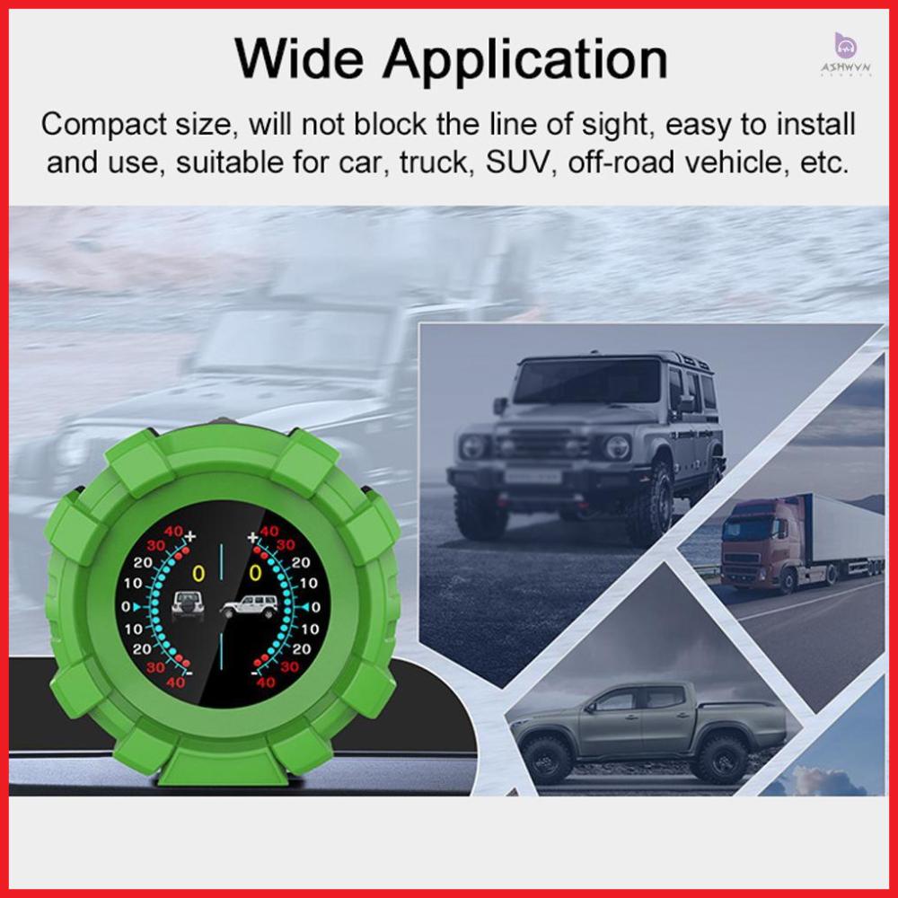 LCD Digital GPS Speedometer Multifunctional Inclinometer Angle Slope Meter with Fatigue Driving Reminder for Car Truck SUV Off-Road Vehicle