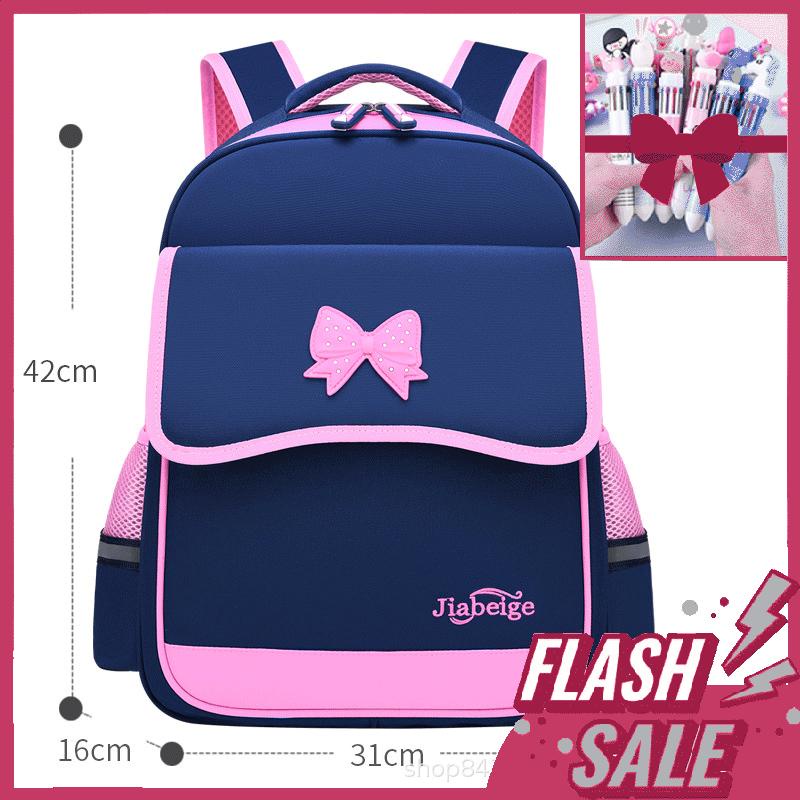 Balo tiểu trung học chống gù, chong thấm, phản quang cho bé gái đi học từ lớp 3 đến lớp 9, cặp sách 