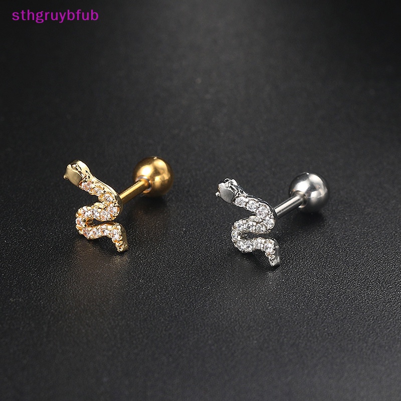 Sthb 1 Bông Tai Xương Xoắn Ốc Hình Học Đính Đá zircon Làm Quà Tặng Cho Bạn Gái vn