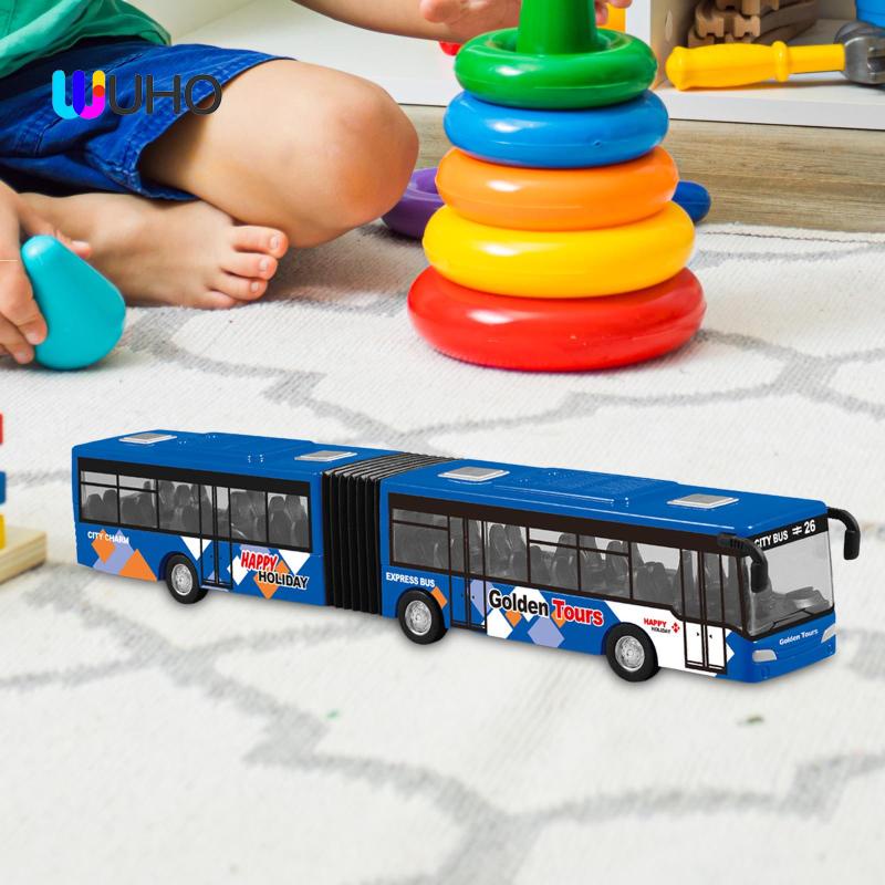 Mô Hình Xe Buýt Kéo Lưng Dài Bằng Hợp Kim Trang Trí Lễ Hội