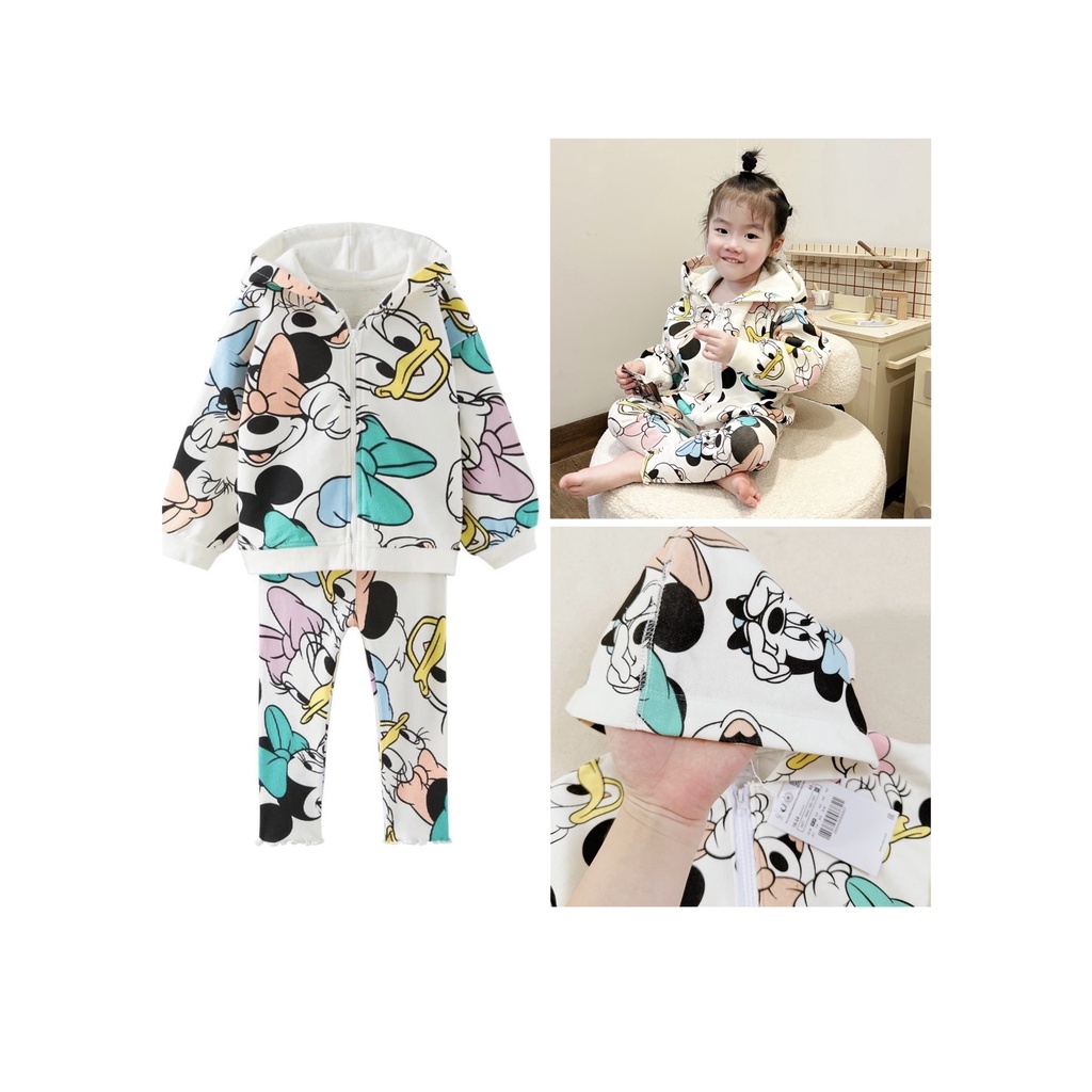 ✨MALINHKID✨BN03- Bộ MICKEY mũ xanh kéo khoá trẻ em VNXK