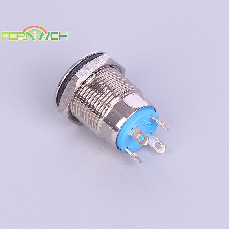 Công Tắc Nhấn Đèn led 12mm 12v Bằng Kim Loại Màu Đen Chống Thấm Nước