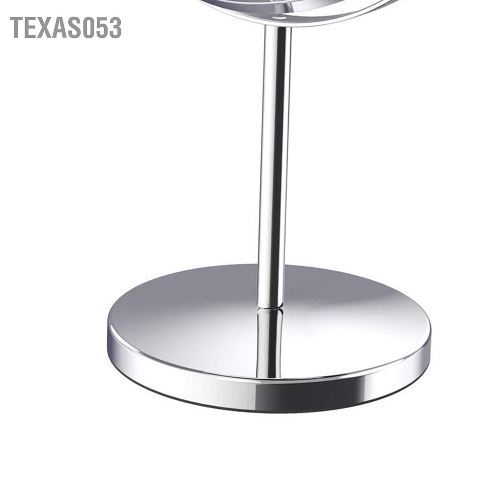 Gương Trang Điểm 2 Mặt Để Bàn Xoay 360 Độ Phóng đại 5X có đèn LED