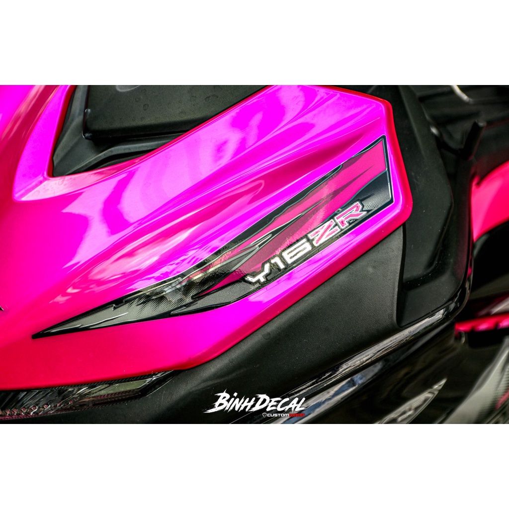 Tem Y16ZR hồng cho Exciter 155 xe đen - mẫu mới  2023 siêu hot - in cao cấp không bay màu