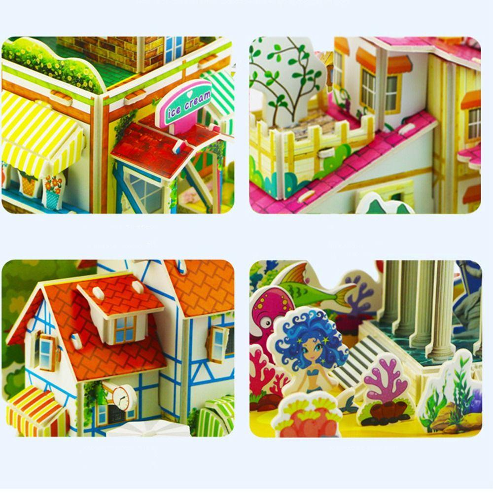 Bộ Đồ Chơi Xếp Hình Ngôi Nhà 3d Bằng Giấy diy Thẻ Giấy Thú Vị Cho Bé