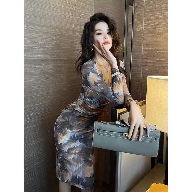 Đầm Ren Lưới Thắt Dây Hông