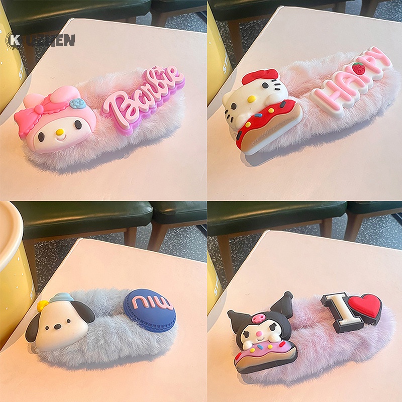 Kẹp tóc KUZHEN hình thiên thần nhồi bông sanrio kuromi my melody cinnamoroll hoạt hình đáng yêu làm quà tặng cho nữ