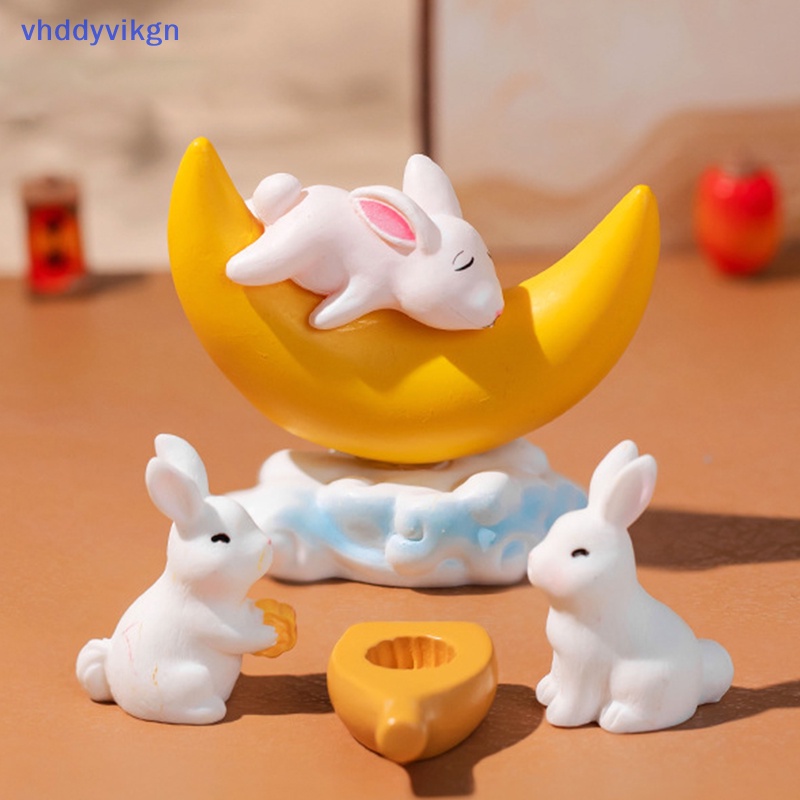 Vhdd Tượng Nhỏ Trang Trí Phong Cảnh Hình Thỏ Bánh Trung Thu Thu Dễ Thương vn