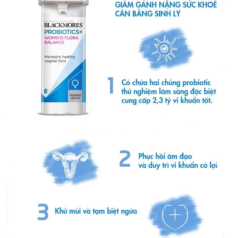 Viên men vi sinh phụ khoa blackmores probiotics womens flora balance nữ giới hộp 30 viên Healthy Care Maxwell68
