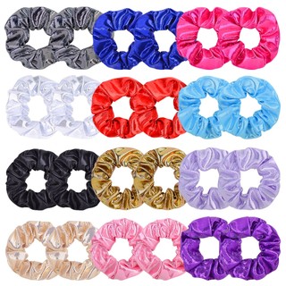 1 dây cột tóc đuôi ngựa co giãn 3.9inch màu trơn handmade dành cho nữ