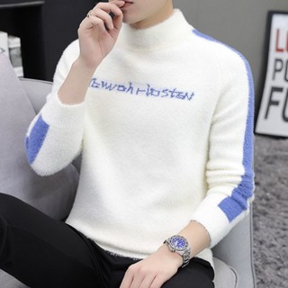 Áo sweater # # Áo sweater Lông Cừu Dày Dặn Lót Nửa Cổ Cao Giữ Nhiệt Mùa Đông Cho Nam
