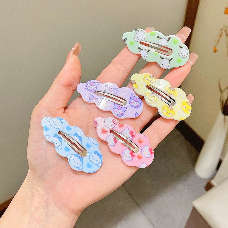 Bộ 6 Kẹp Tóc Hình Đám Mây Nhiều Màu Sắc Dễ Thương Cho Nữ