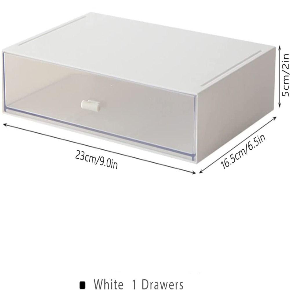 KUNHEV 1 Ngăn Kéo Tủ Bằng Nhựa Màu Trắng Dùng Trưng Bày Đồ Dùng Trong Văn Phòng