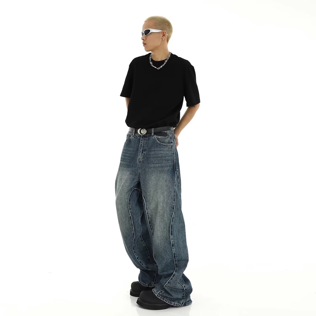 Quần jeans Dài Ống Rộng Thời Trang Dành Cho Nam