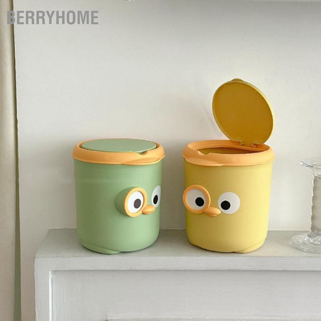 Thùng Rác Mini Có Nắp Thiết Kế Hoạt Hình Dễ Thương Nhựa Để Bàn Đậy Đầu Giường Văn Phòng  BerryHome~