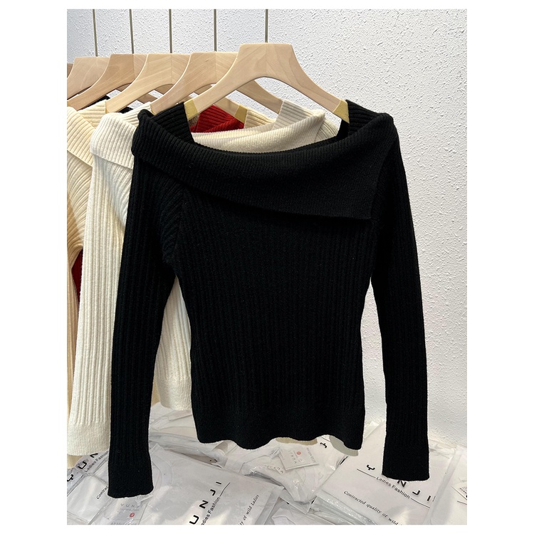 Banfamy Áo sweater Một Dây Dáng Ôm Thời Trang Cao Cấp Cho Nữ