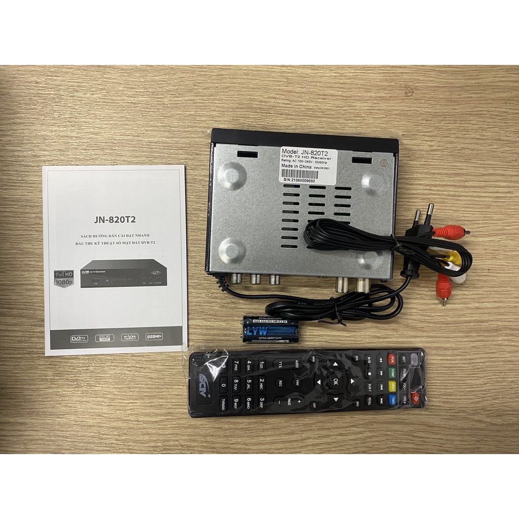 Đầu thu truyền hình số mặt đất DVB-T2 SCTV, VTC, HTV, VTV Cab JN-820T2 - Full box mới 100%