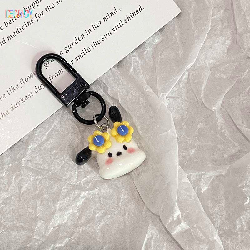 Ice🍓Dễ thương mùa hè buồn ngủ kính râm pacha dog cá tính sáng tạo keychain schoolbag mặt dây chuyền keychain