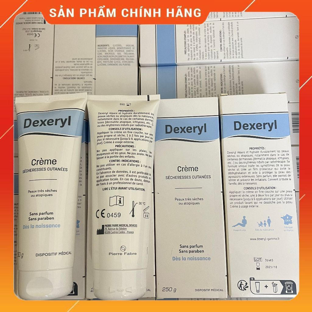 Kem Dưỡng Dexeryl Cream 50g 250g Pháp Dưỡng Ẩm, Dưỡng Da Cho Da Khô, Nẻ, Chàm