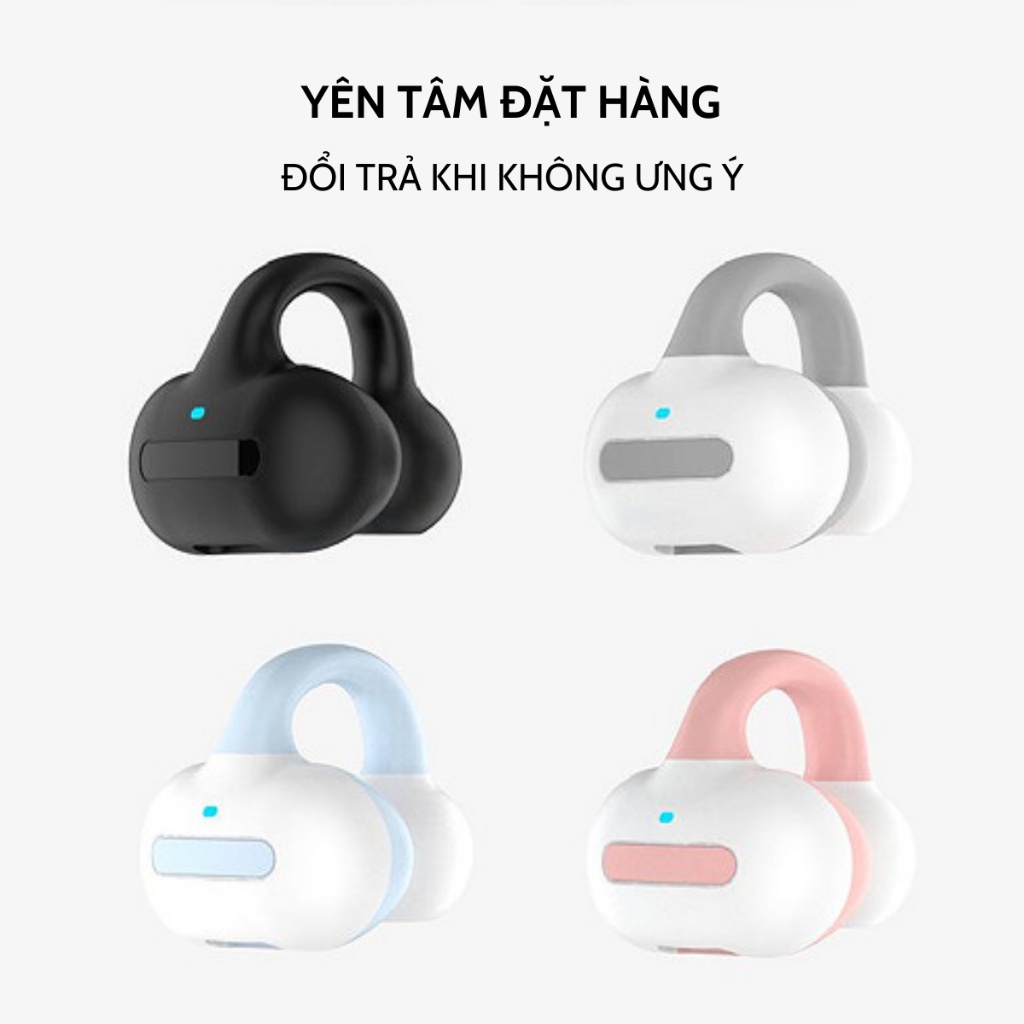 Tai nghe Bluetooth không dây kẹp vành tai TWS mã M-S8, Mẫu tai nghe thể thao chống thấm nước, chống ồn - YKD