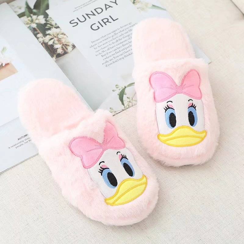 DISNEY Dép Bông Đi Trong Nhà Hình Chuột mickey / Vịt donald / Gấu Pooh / Chuột mickey Dễ Thương Cho Bé Gái