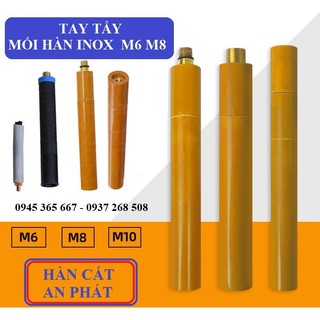 Tay tẩy điện hoá Tay tẩy mối hàn inox Chổi tẩy mối han inox Gien M6 M8 Phụ kiện máy hàn