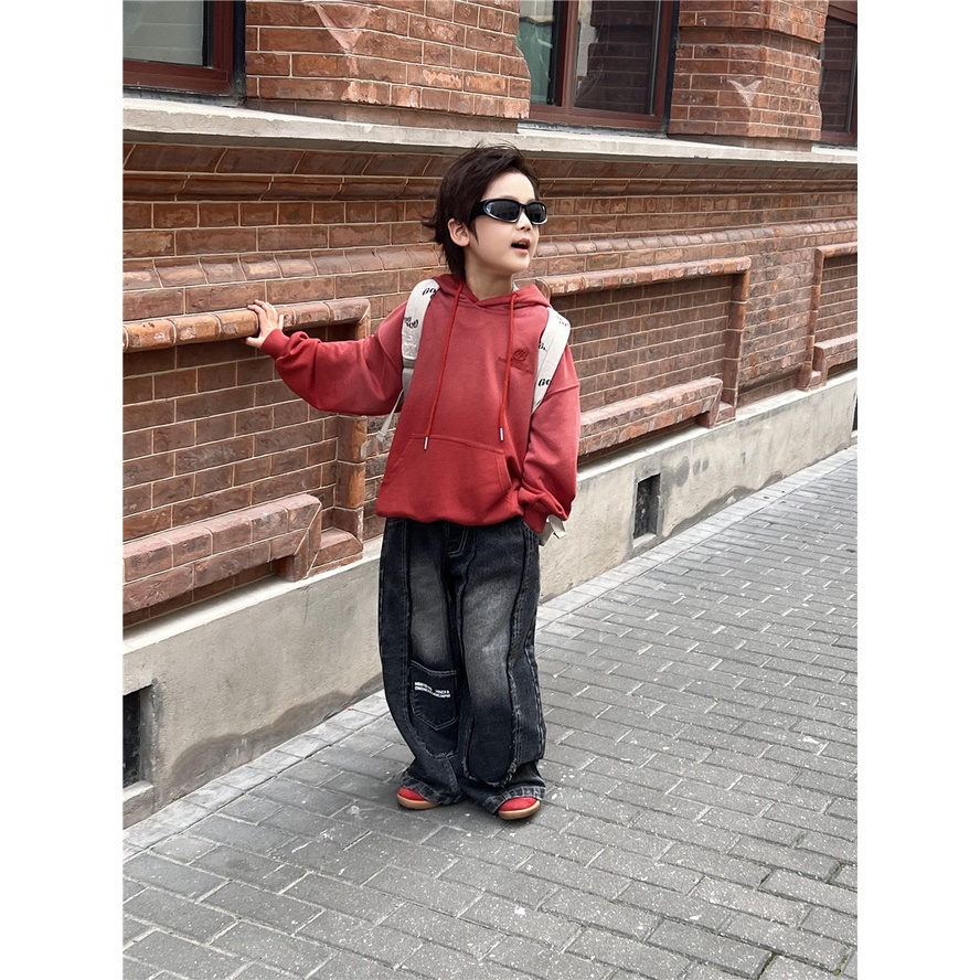Áo hoddie cho bé SIZE ĐẠI AB774 ombre lưng size 90-160, thời trang thu đông 2023 phong cách hàn quốc đơn giản