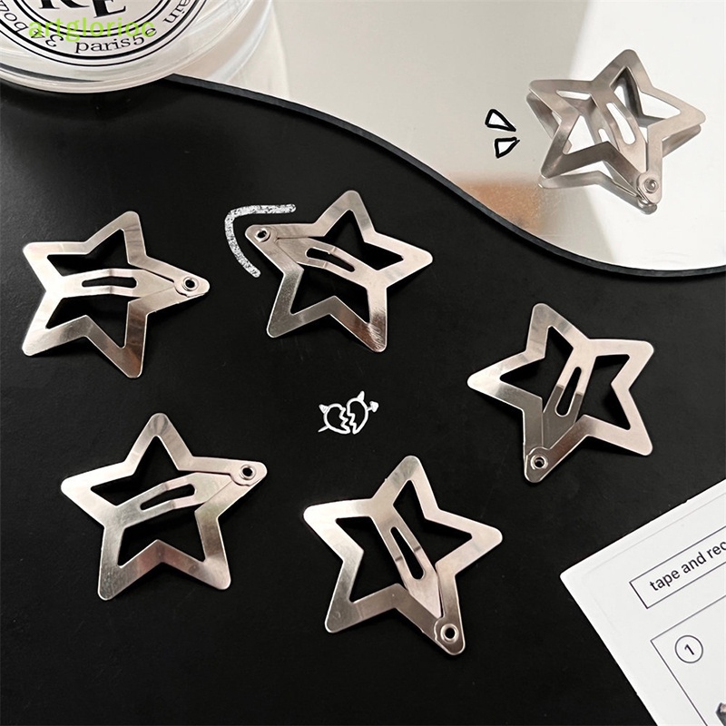 Aart Set 10 Kẹp Tóc Kim Loại Hình Ngôi Sao Năm Cánh Chống Trượt Cho Nữ y2k vn