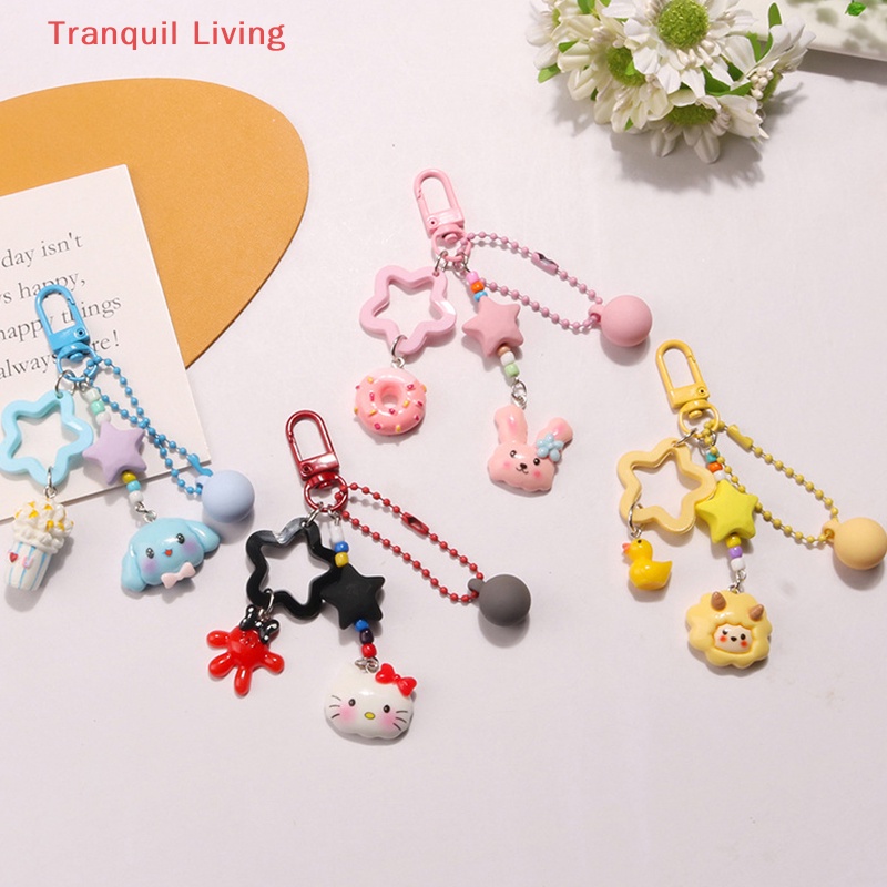 Móc Chìa Khóa acrylic Hình Ngôi Sao Năm Cánh Rỗng Kiểu Hoạt Hình Dễ Thương Chống Thất Lạc M I