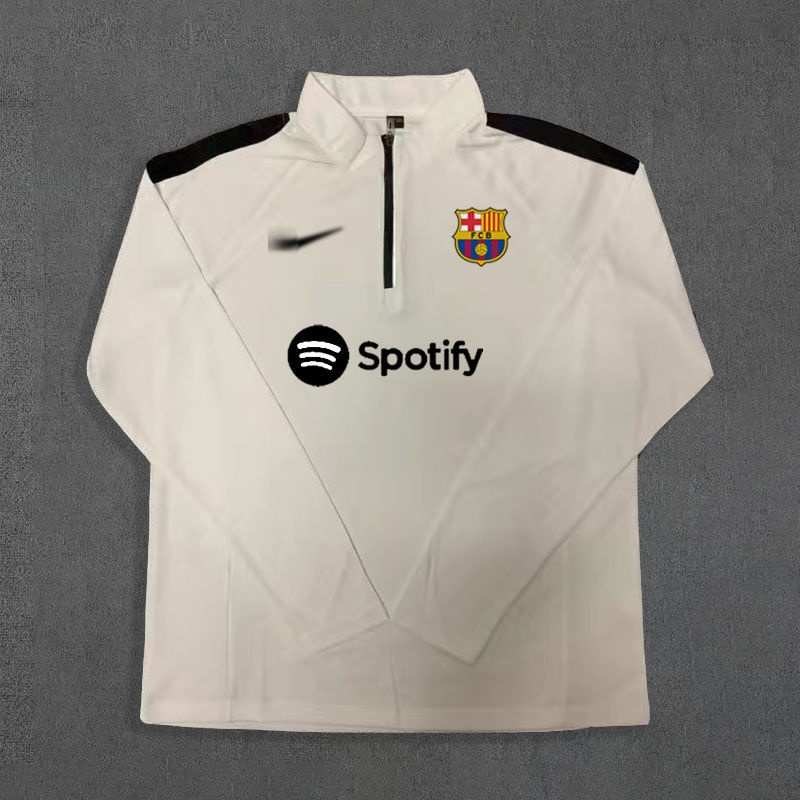 Áo Thun Tay Dài Khô Nhanh Dùng Tập Luyện Thể Thao barcelona Áo Khoác Khóa Kéo Một Nửa In Hình Phong Cách Mới Thu Đông 7 dengbelai 7 dengbelai