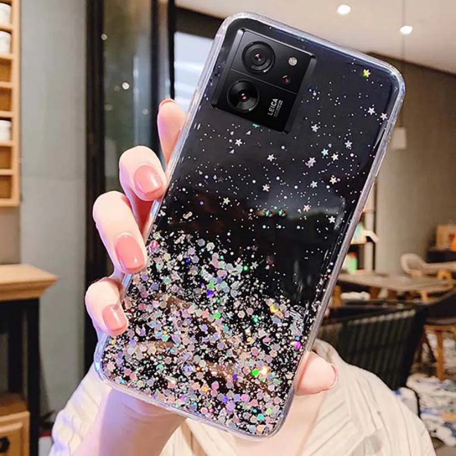 Ốp Điện Thoại tpu silicone Mềm Trong Suốt Đính Ngôi Sao Lấp Lánh Cho xiaomi 13t pro 2023 5g xiaomi13t xiomi mi 13 t 13tpro 5g