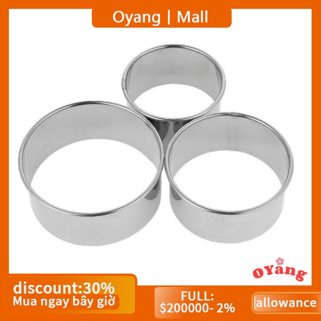 Bộ 3 Khuôn Cắt Tạo Hình Bánh Bao Bằng Thép Không Gỉ