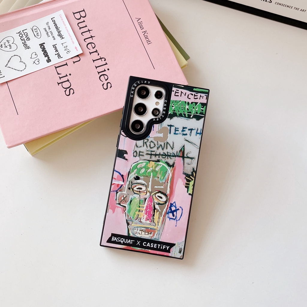 Bao Da Điện Thoại Cứng Tráng Gương Hình basquiat Cho samsung galaxy s22 s23 plus ultra s23 ultra s23 ultra s23 Ốp