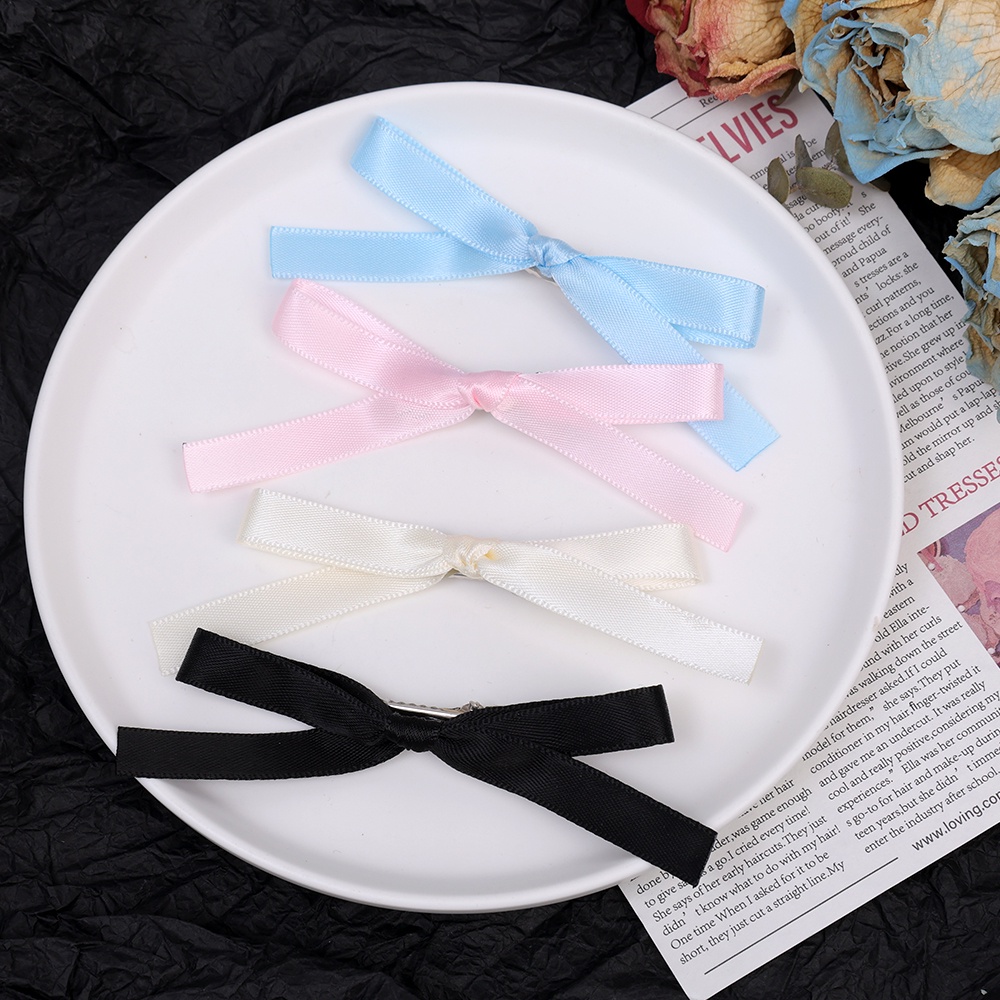 Kẹp Tóc Nơ Ruy Băng Nhiều Màu Sắc Phong Cách Hàn Quốc Dễ Thương Dành Cho Nữ y2k