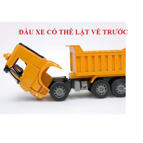 Xe tải chở hàng cỡ lớn đồ chơi cho trẻ em - Xe mô hình ô tô tải công trình chạy đà - ABDC042SH