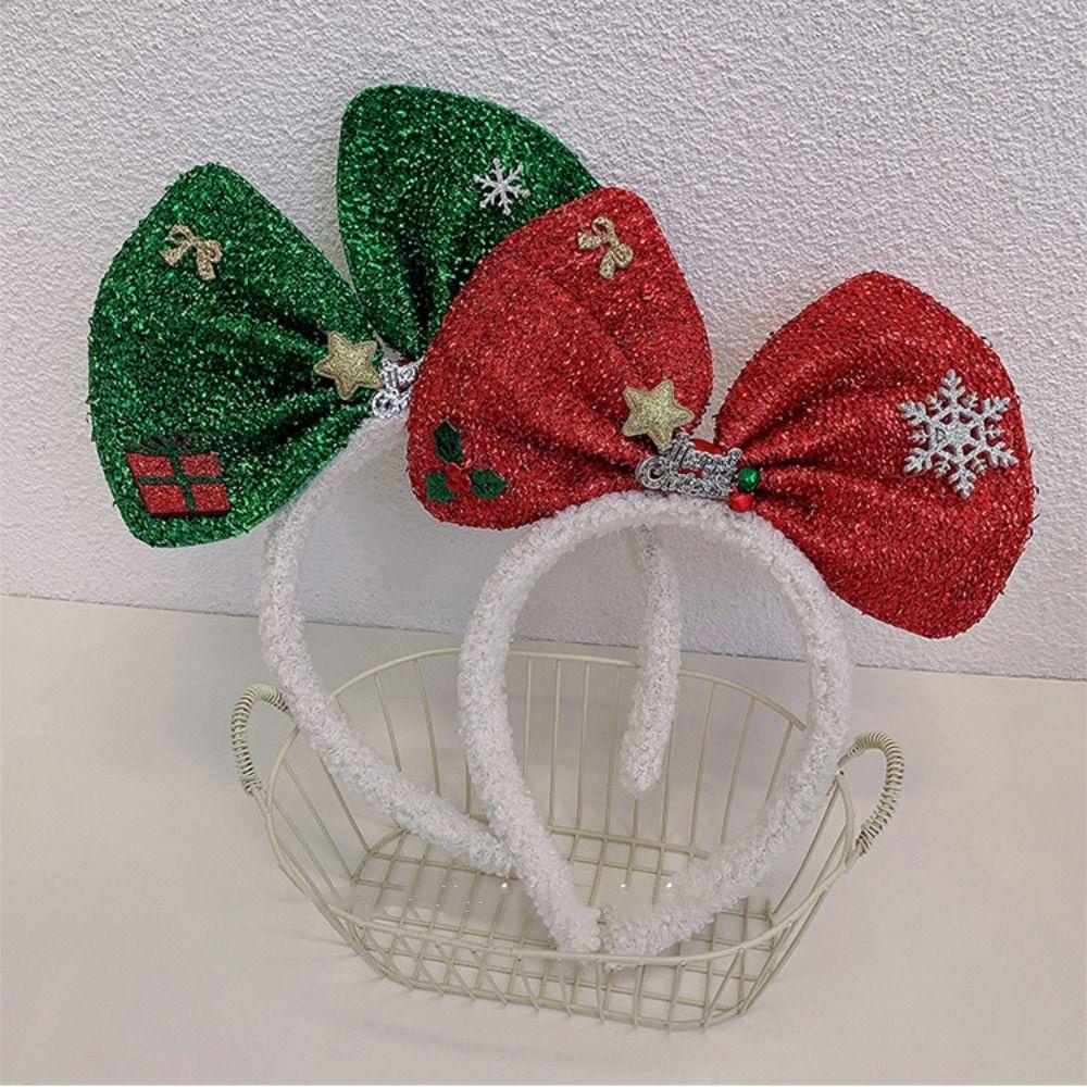 Băng Đô Vải Bông Đính Nơ Phong Cách Giáng Sinh Hàn Quốc Chống Trượt