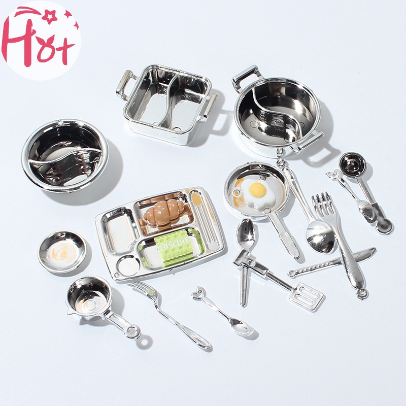 Jr Nồi Nấu Ăn mini Tỉ Lệ 1 / 12 Trang Trí Nhà Búp Bê vn