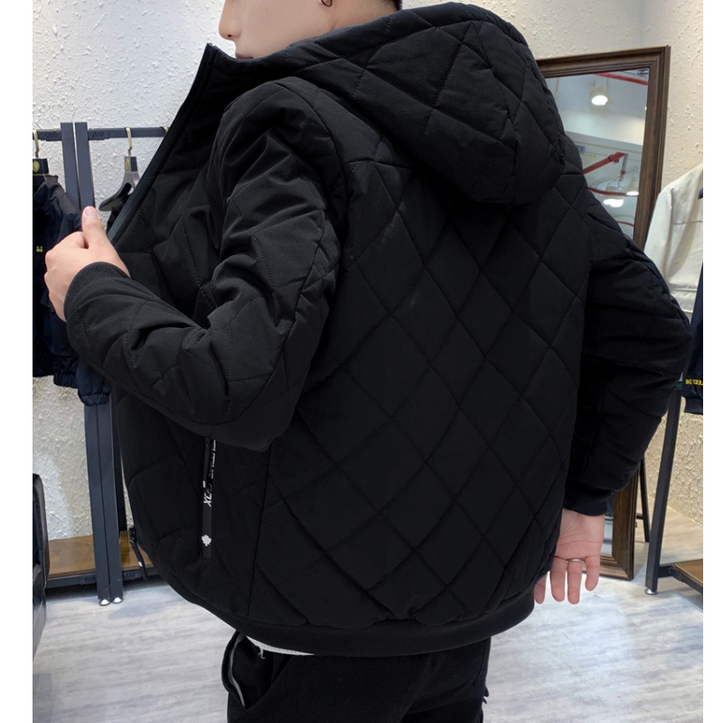 Áo Khoác nike Có Mũ Trùm Đầu Chất Liệu cotton Dày Dặn Họa Tiết Thêu Kim Cương Cho Nam