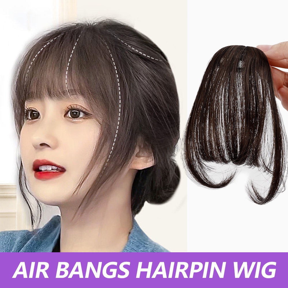 Tóc Mái Giả Có Kẹp Bằng Sợi Tổng Hợp Tự Nhiên Dành Cho Nữ