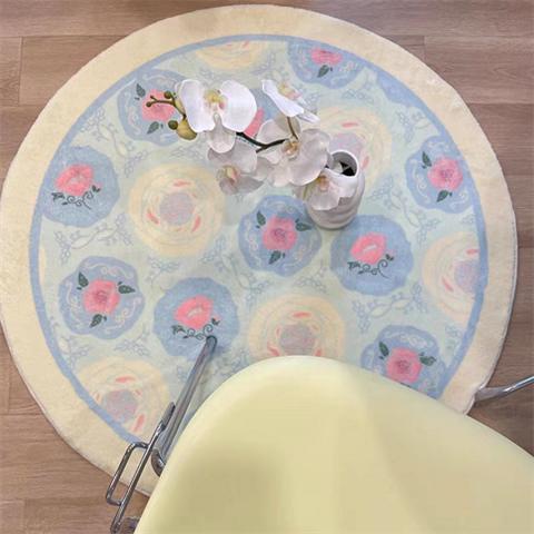 Hoạt Hình Thảm Lông Xù Dày Dặn Hình Tròn Chống Trượt In Hình Mèo Đa Ứng Dụng