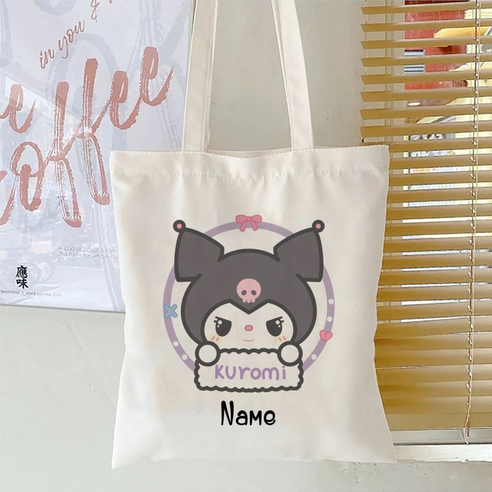 Cinnamoroll Hoạt Hình Thời Trang Tùy Chỉnh Tên Túi Tote Túi Xách Mua Sắm Cho Trẻ Em
