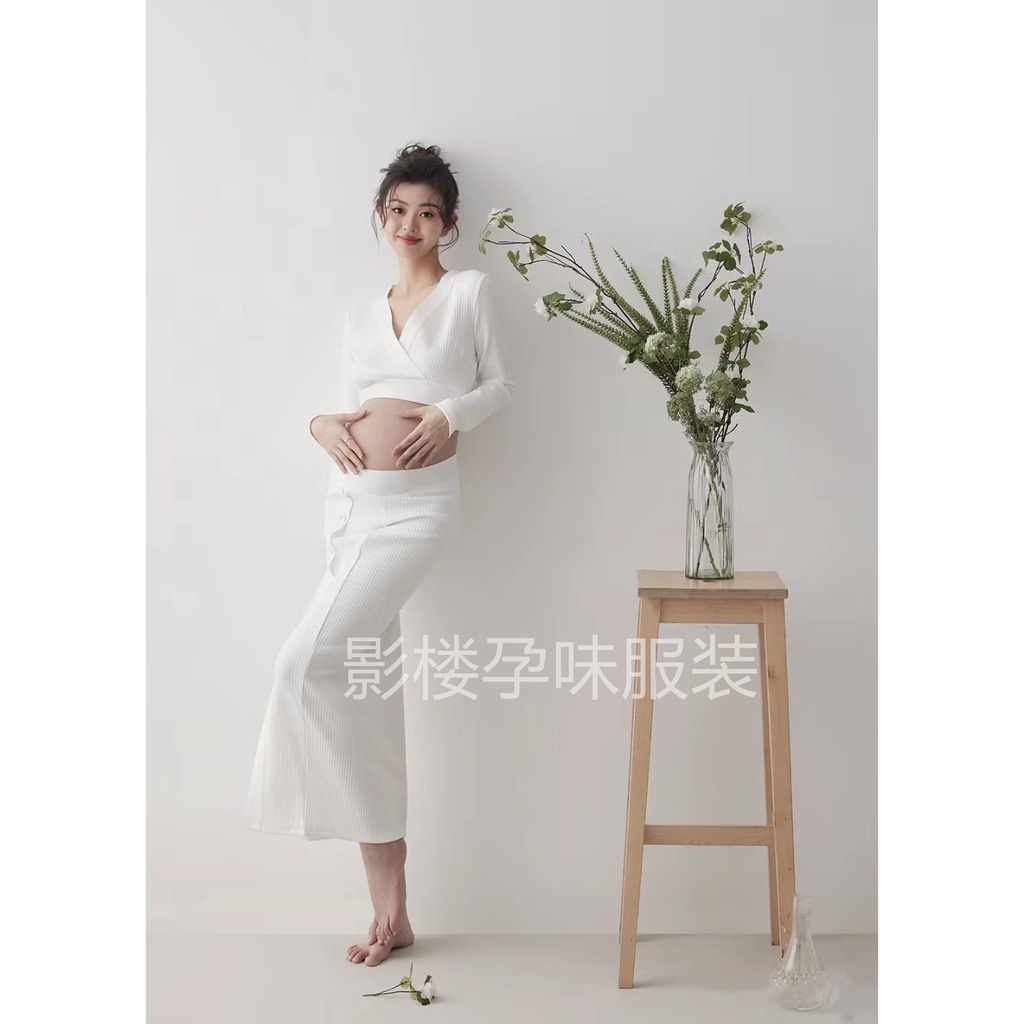 Váy Bầu Chụp Ảnh Phong Cách Mới Phong Cách Nhật Bản Tươi Tắn