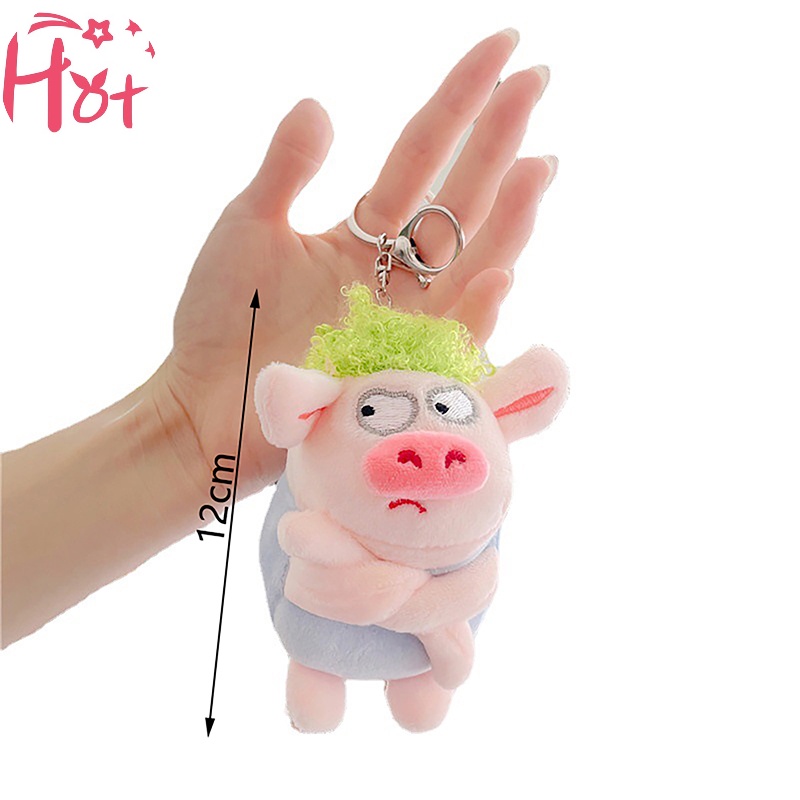 Jr Móc Khóa Hình Chú Heo Nhồi Bông Màu Xanh Lá Dễ Thương