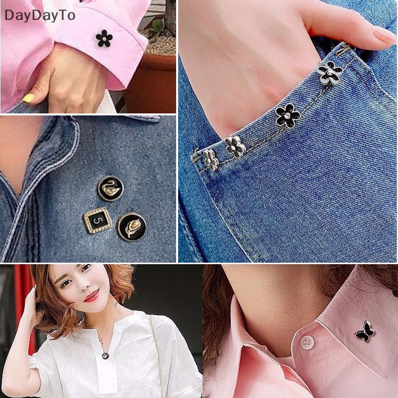 Bộ 10 Ghim Cài Áo Đính Ngọc Trai Bằng Kim Loại Thời Trang Cho Nữ