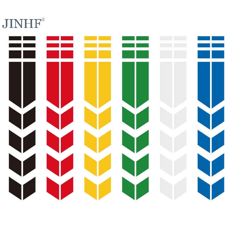 FENDER Jinf Đề Can Phản Quang Dán Trang Trí Xe Máy / Xe Hơi Cảnh Báo Hình Mũi Tên Kẻ Sọc Chống Thấm Nước Thông Dụng