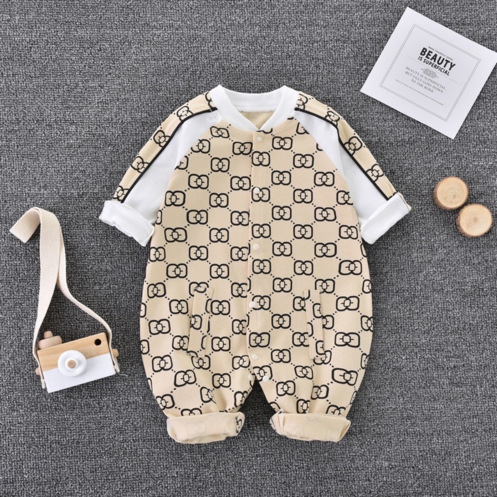 Mới Bộ Áo Liền Quần Tay Dài Bằng Vải cotton Thời Trang Xuân Thu Dành Cho Bé Trai Gái 0-24 Tháng Tuổi