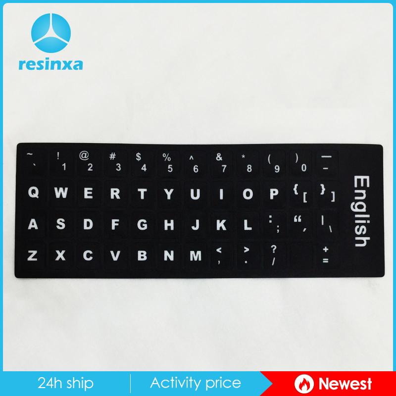 Miếng Dán Màu Đen In Chữ Siêu Bền Trang Trí Bàn Phím laptop Máy Tính Để Bàn