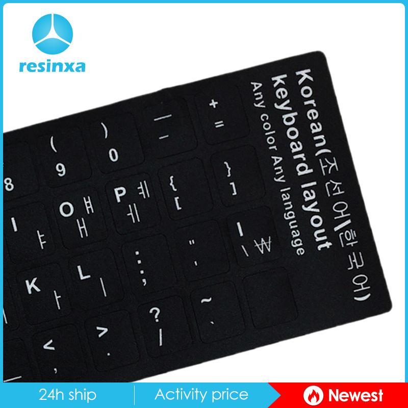 Miếng Dán Màu Đen In Chữ Siêu Bền Trang Trí Bàn Phím laptop Máy Tính Để Bàn